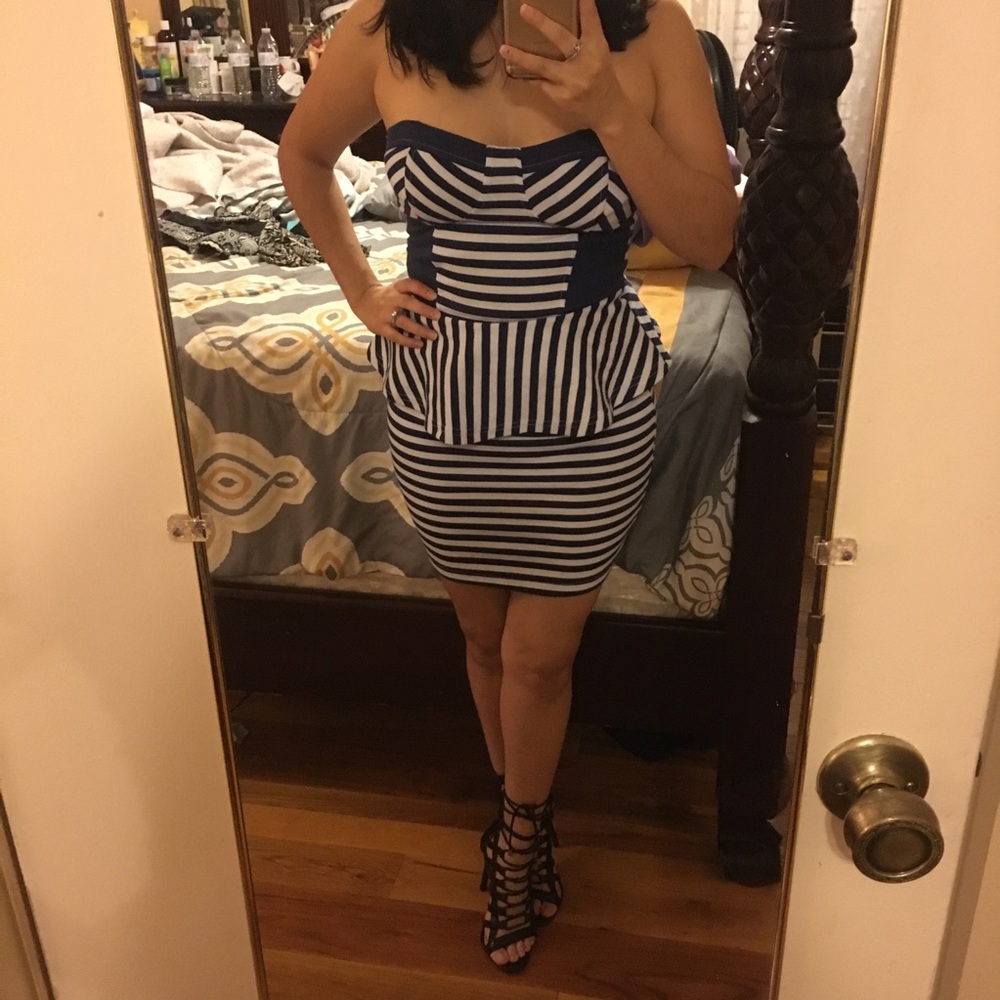 Striped Strapless Dress🧿